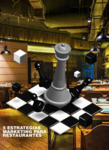 Tablero estratégico de ajedrez en un restaurante